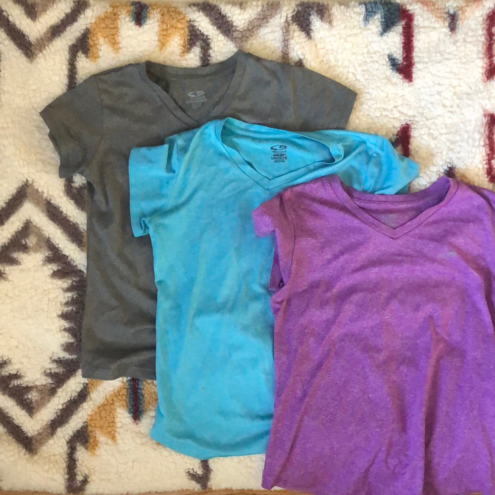 Lot of 3 girls L champion dry fit shirts